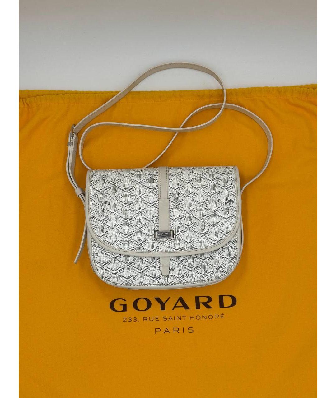GOYARD Белая кожаная сумка через плечо, фото 2
