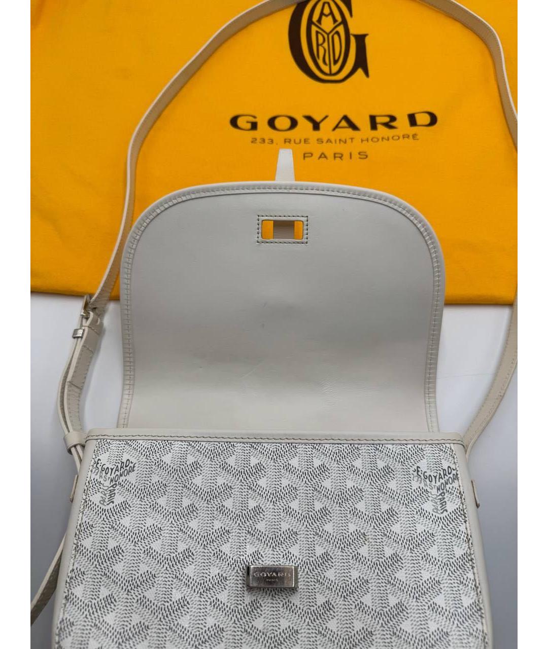 GOYARD Белая кожаная сумка через плечо, фото 6
