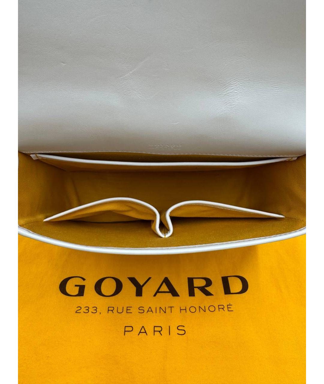 GOYARD Белая кожаная сумка через плечо, фото 4