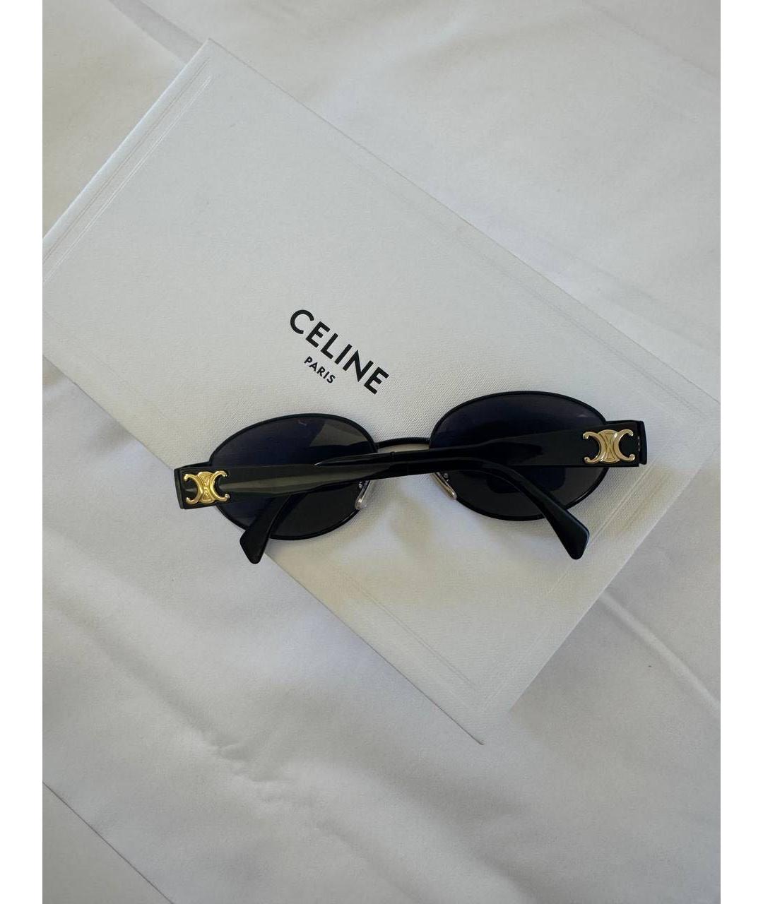 CELINE Черные металлические солнцезащитные очки, фото 4