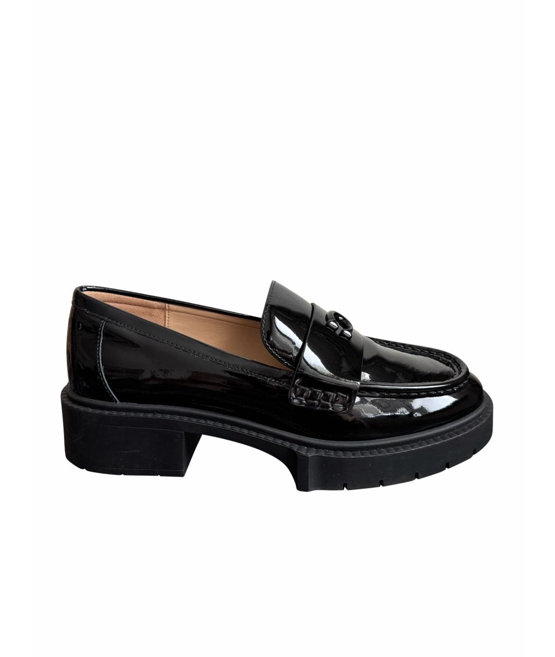 COACH Черные лоферы из лакированной кожи, фото 1