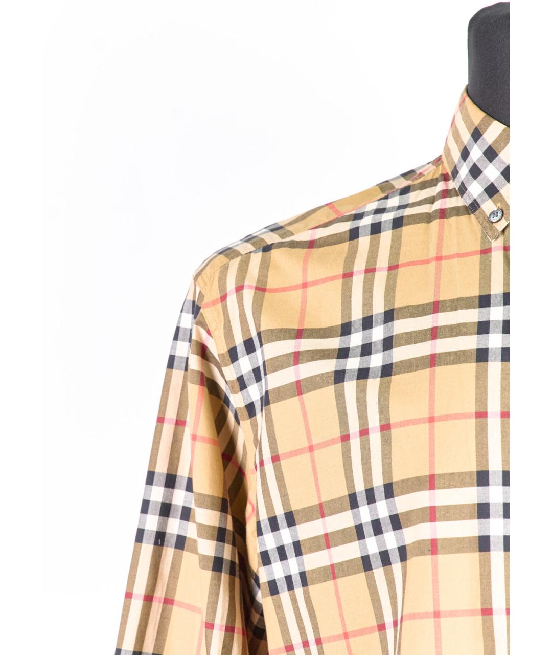 BURBERRY Бежевая хлопковая кэжуал рубашка, фото 4