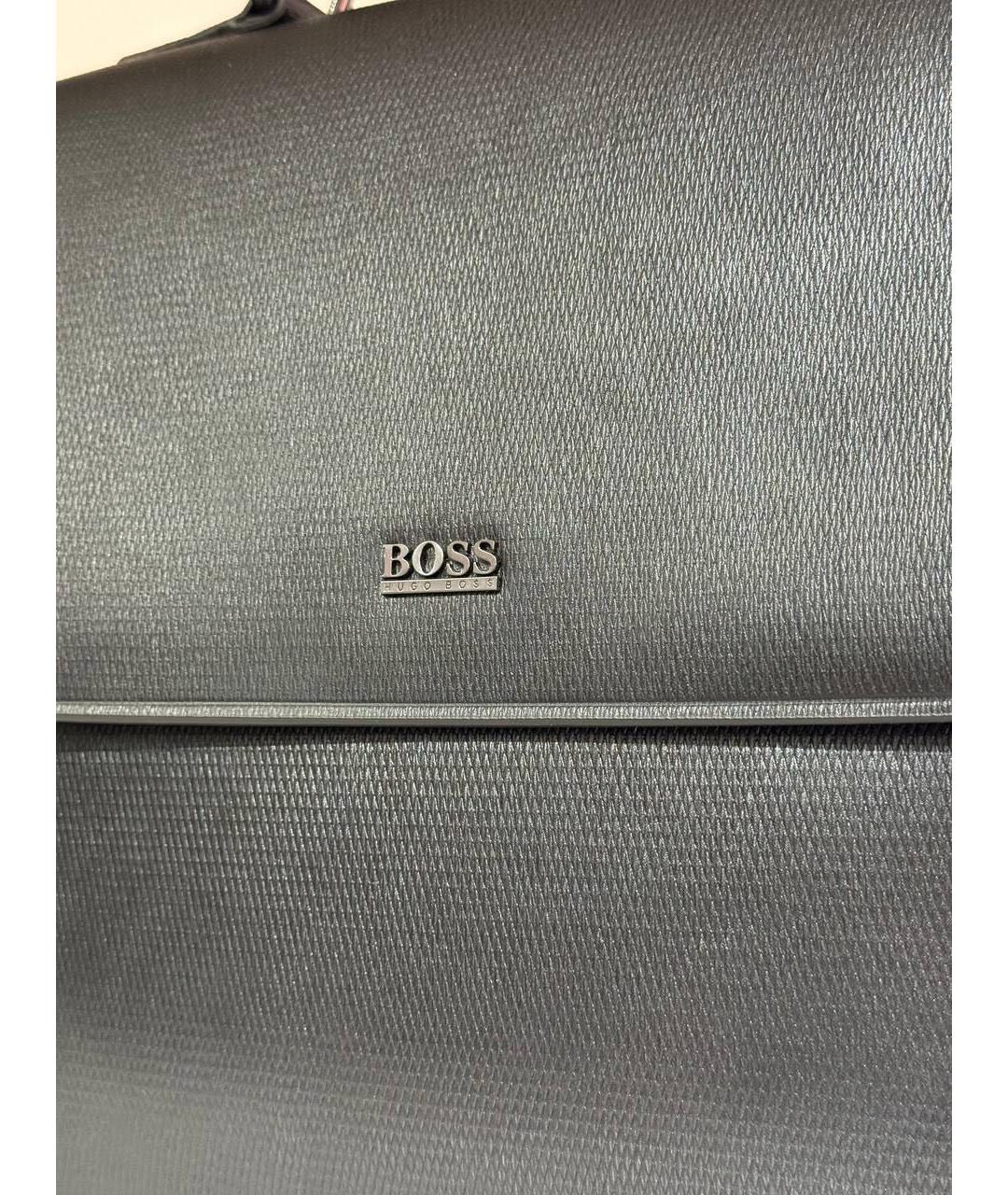 HUGO BOSS Черная кожаная сумка на плечо, фото 3
