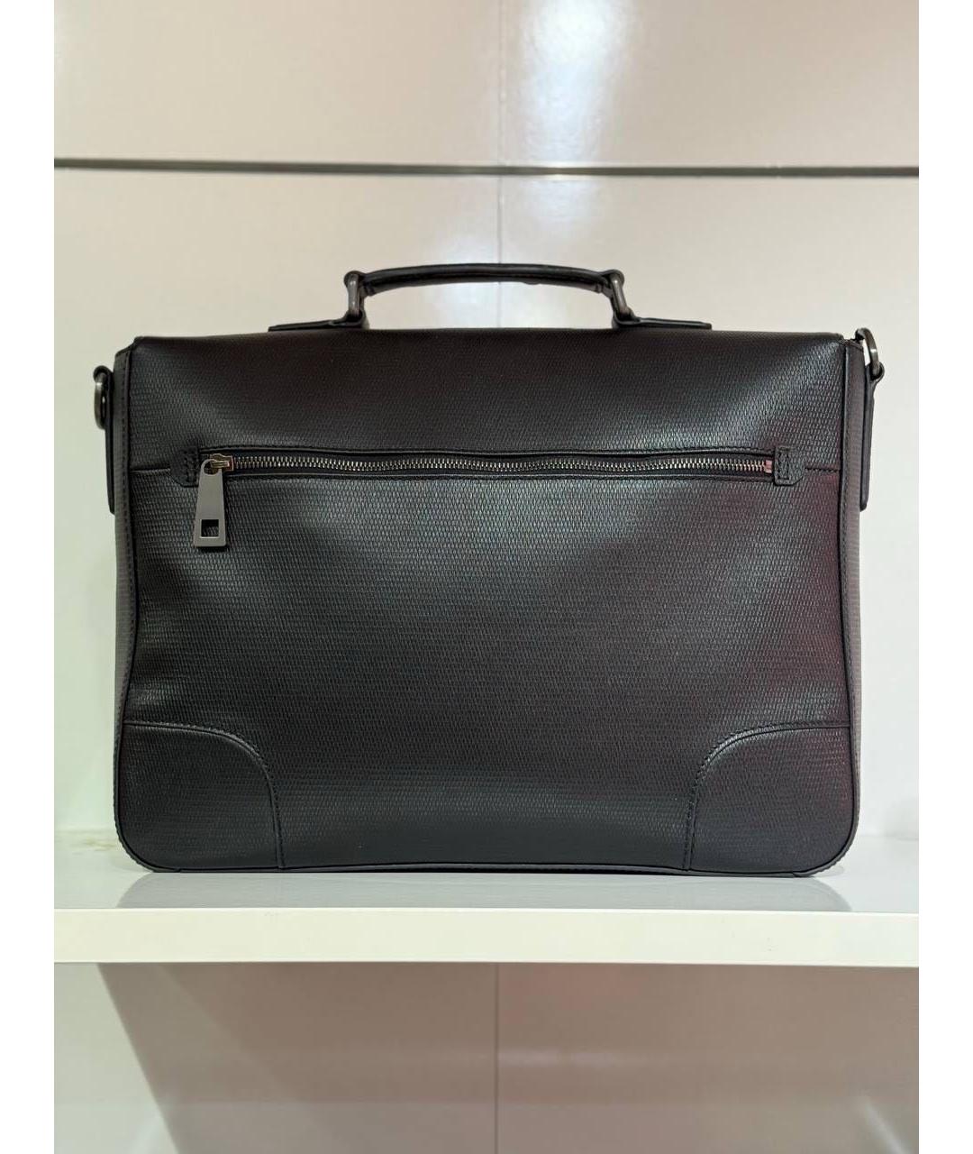 HUGO BOSS Черная кожаная сумка на плечо, фото 2