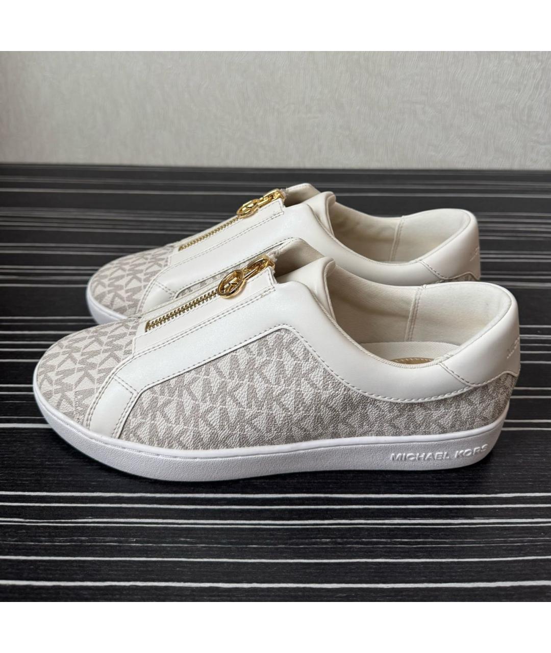 MICHAEL KORS Белые кожаные кеды, фото 2
