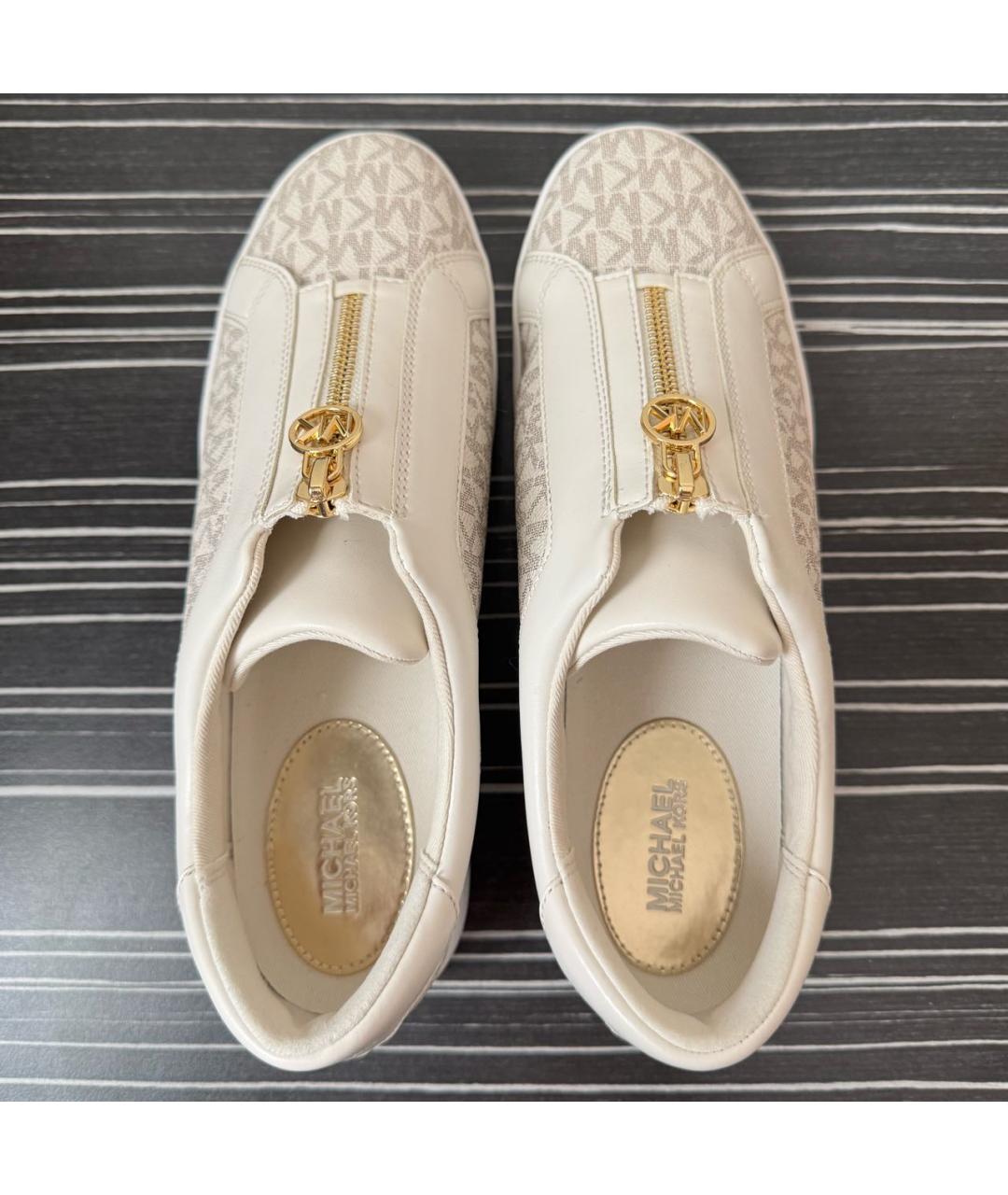 MICHAEL KORS Белые кожаные кеды, фото 4