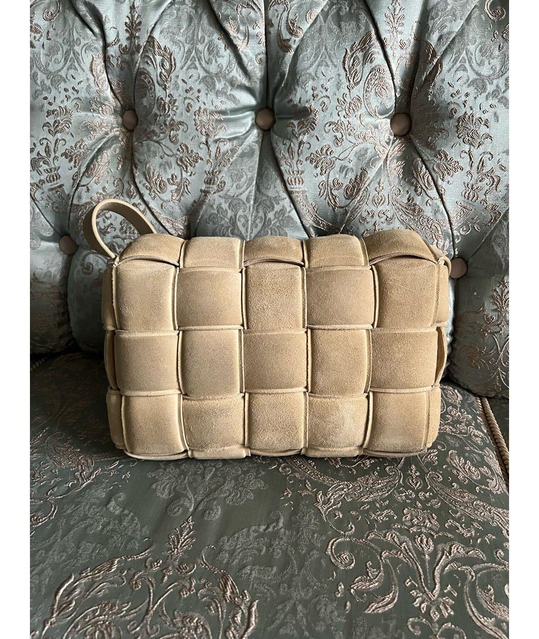 BOTTEGA VENETA Бежевая замшевая сумка через плечо, фото 3