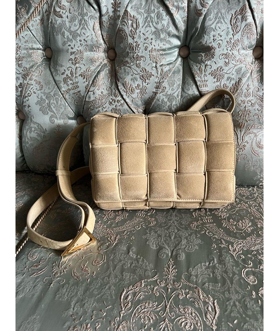 BOTTEGA VENETA Бежевая замшевая сумка через плечо, фото 9