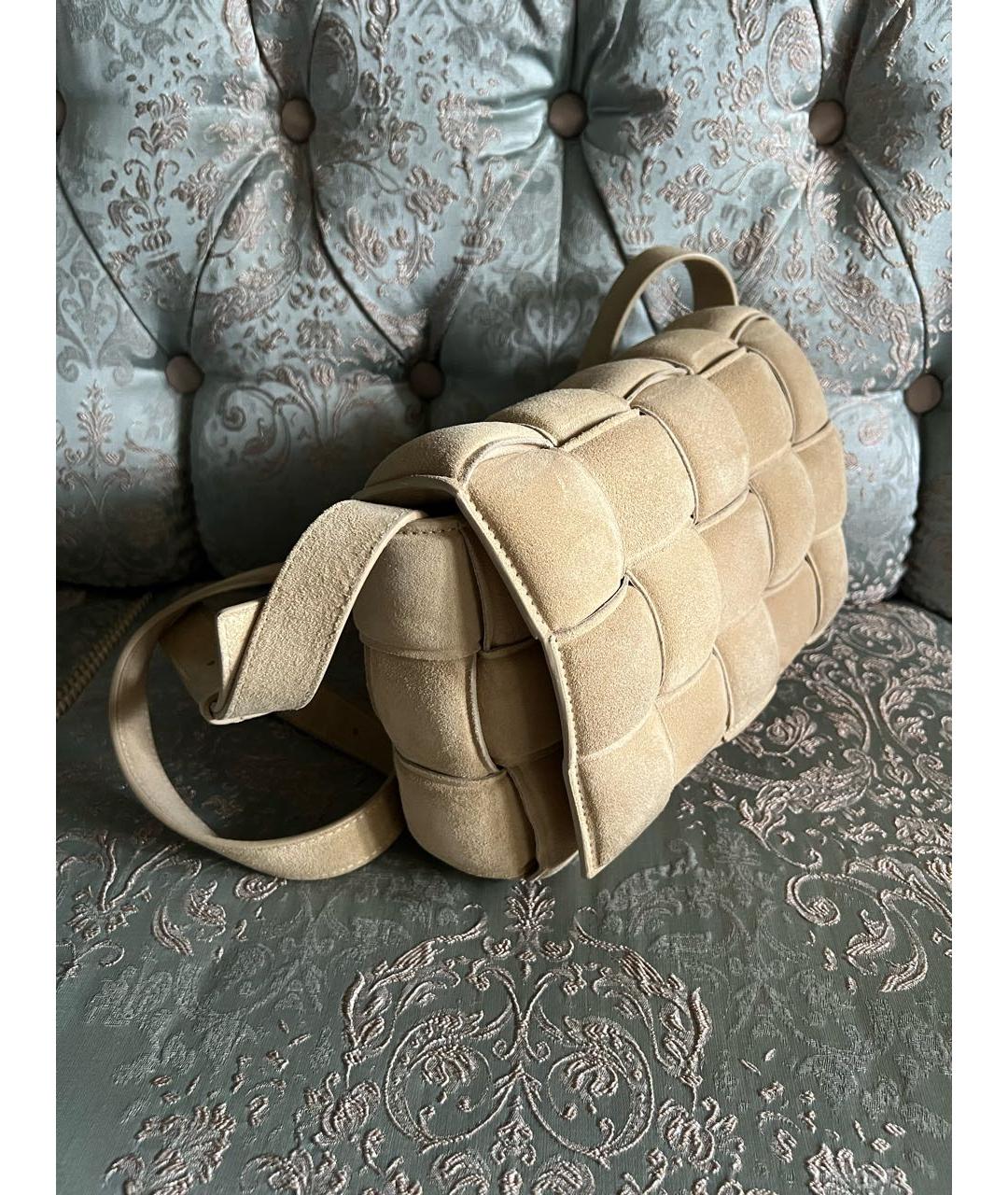 BOTTEGA VENETA Бежевая замшевая сумка через плечо, фото 2