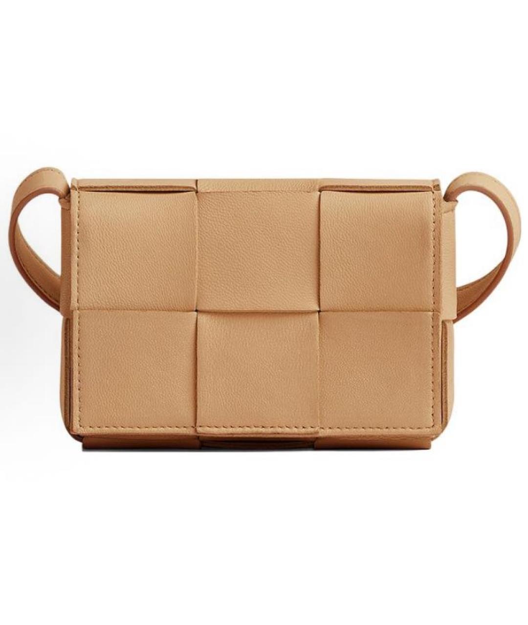 BOTTEGA VENETA Бежевая кожаная сумка через плечо, фото 4