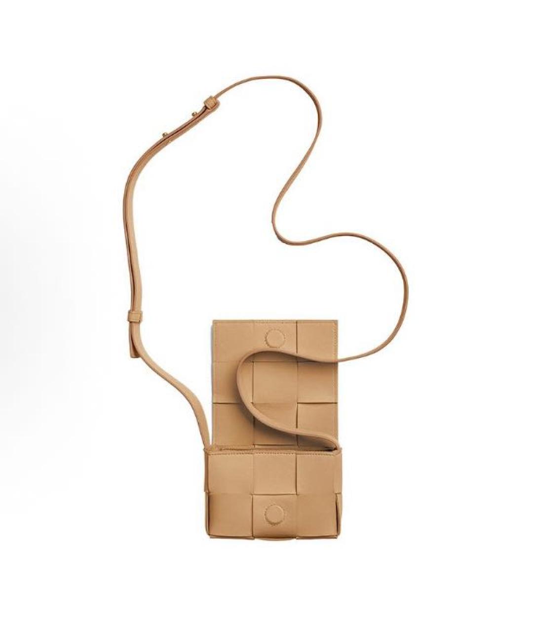 BOTTEGA VENETA Бежевая кожаная сумка через плечо, фото 3