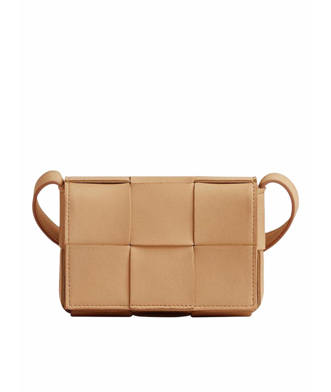 BOTTEGA VENETA Бежевая кожаная сумка через плечо, фото 1