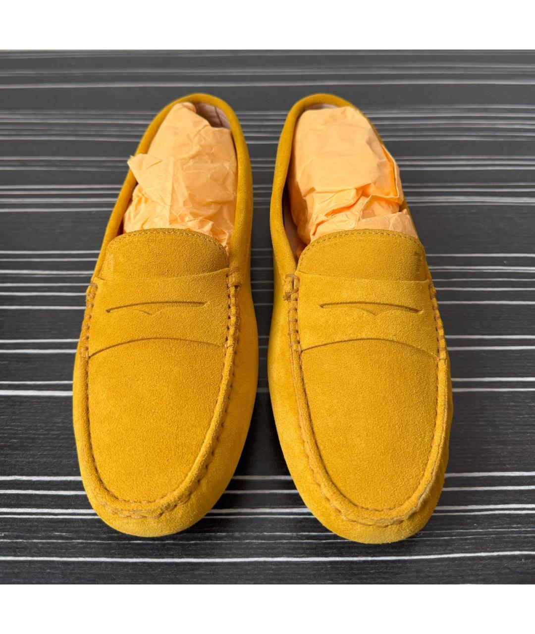 TOD'S Горчичные замшевые мокасины, фото 3