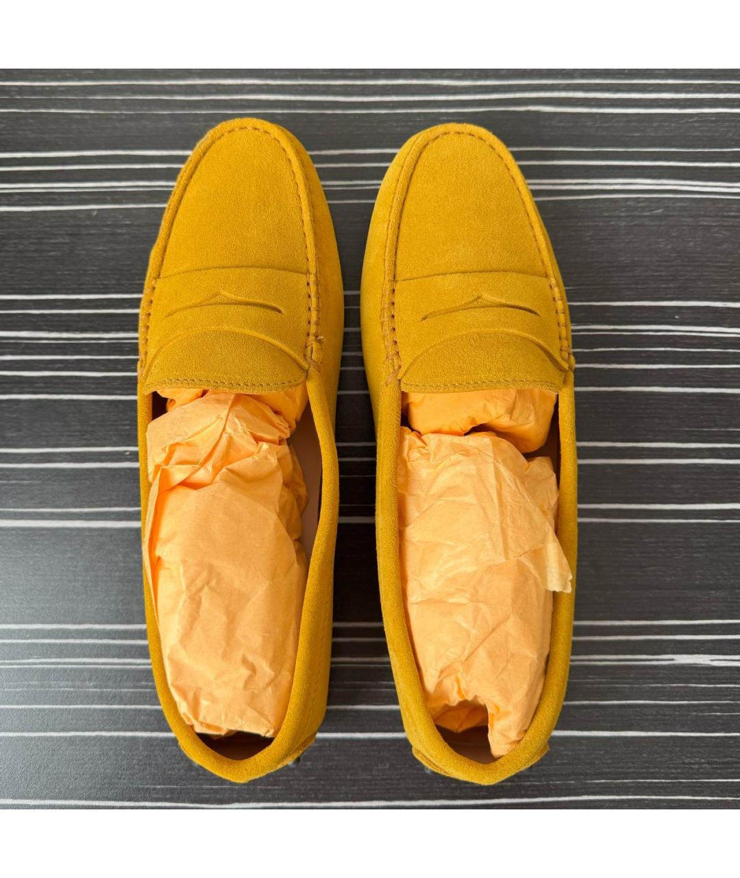 TOD'S Горчичные замшевые мокасины, фото 4