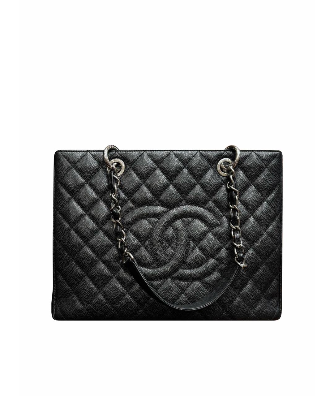 CHANEL Черная кожаная сумка тоут, фото 1
