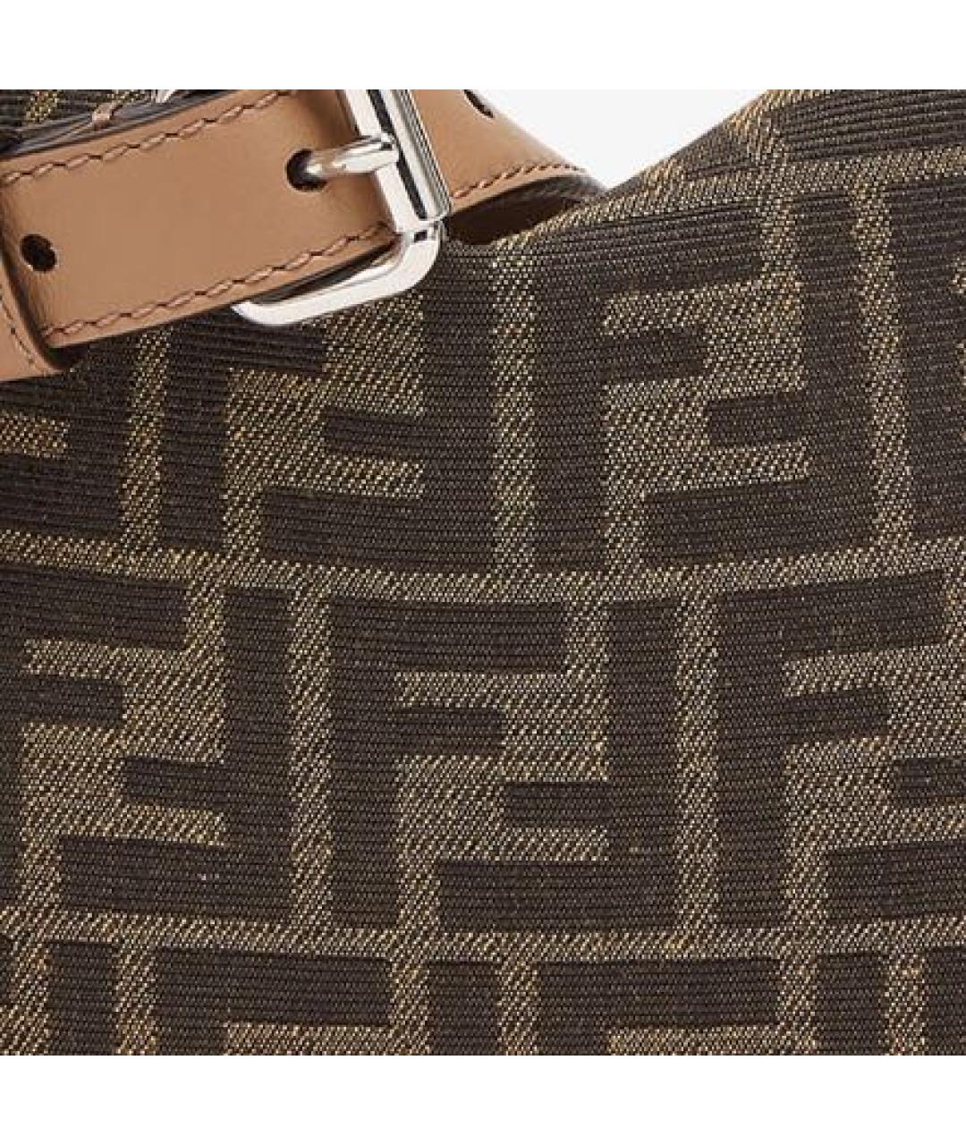 FENDI Коричневая тканевая сумка через плечо, фото 4