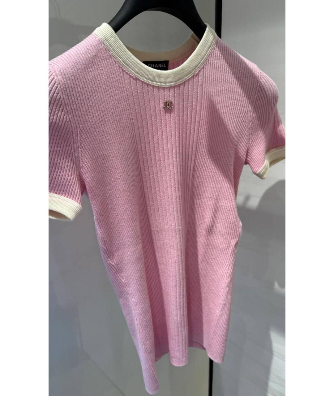 CHANEL Розовая футболка, фото 2