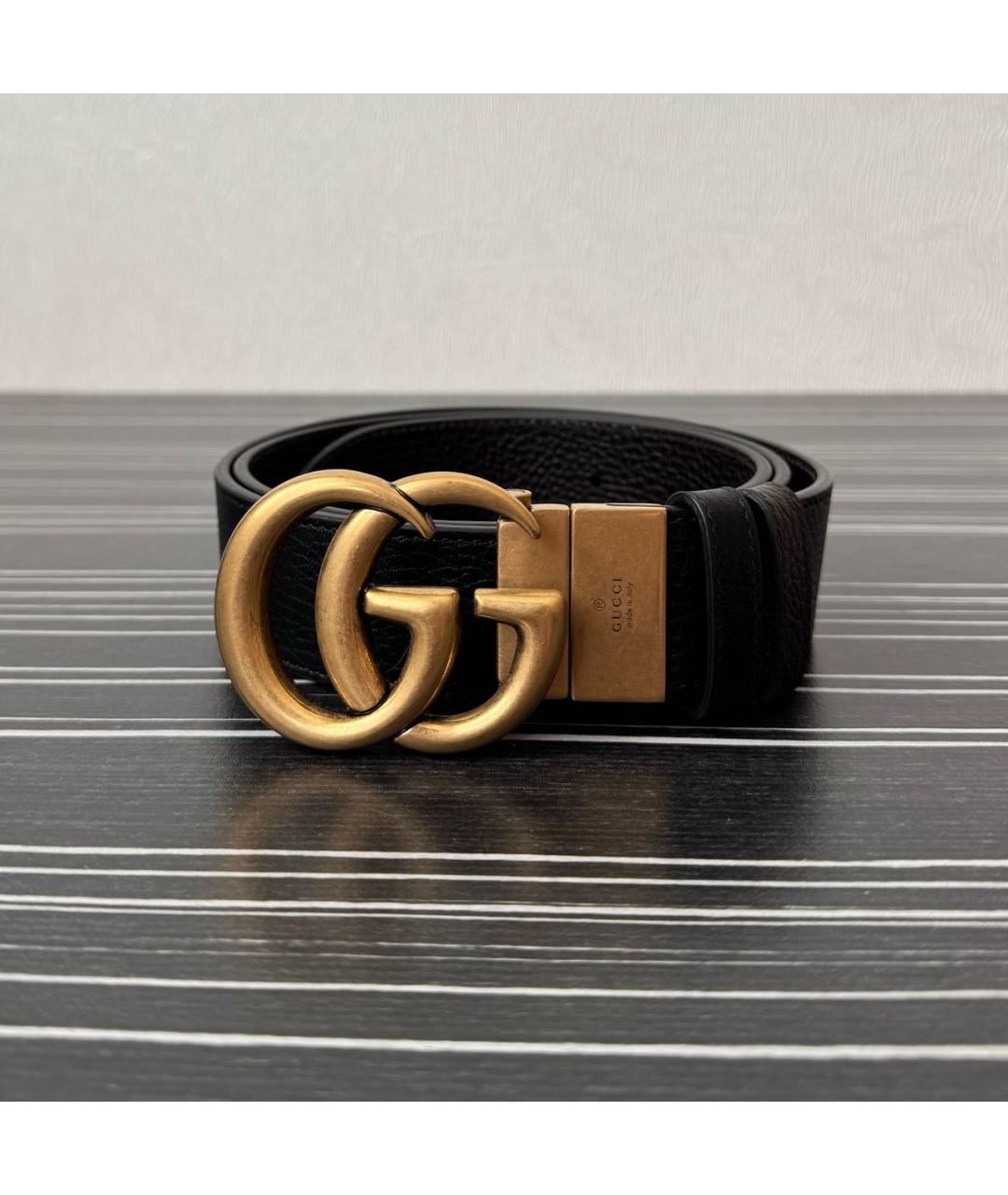 GUCCI Черный кожаный ремень, фото 7