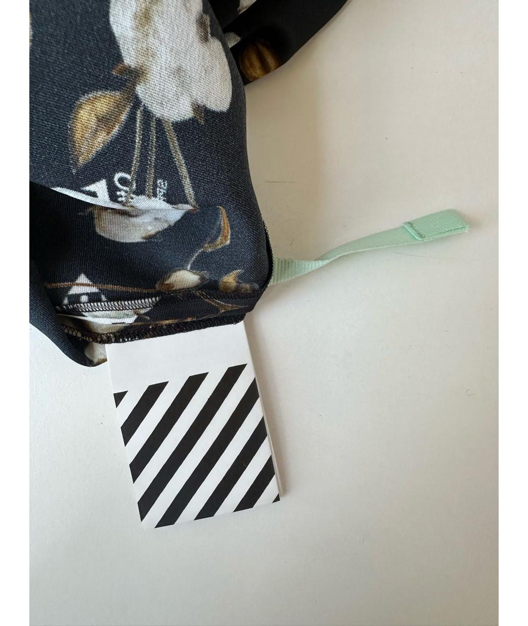 OFF-WHITE Черное вискозное коктейльное платье, фото 6