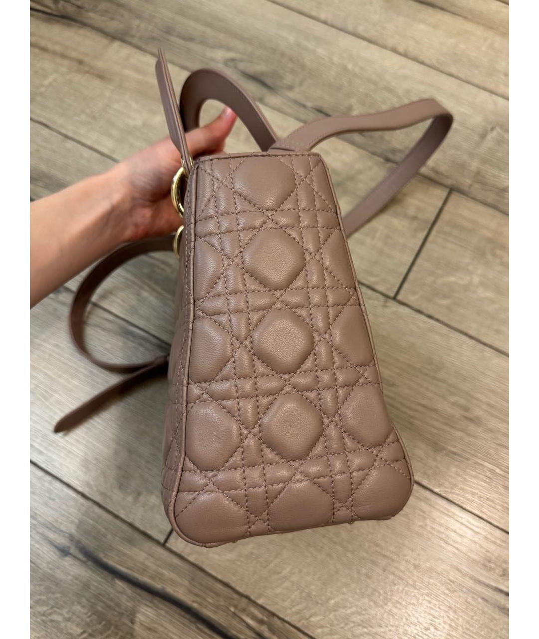 CHRISTIAN DIOR Розовая кожаная сумка с короткими ручками, фото 8