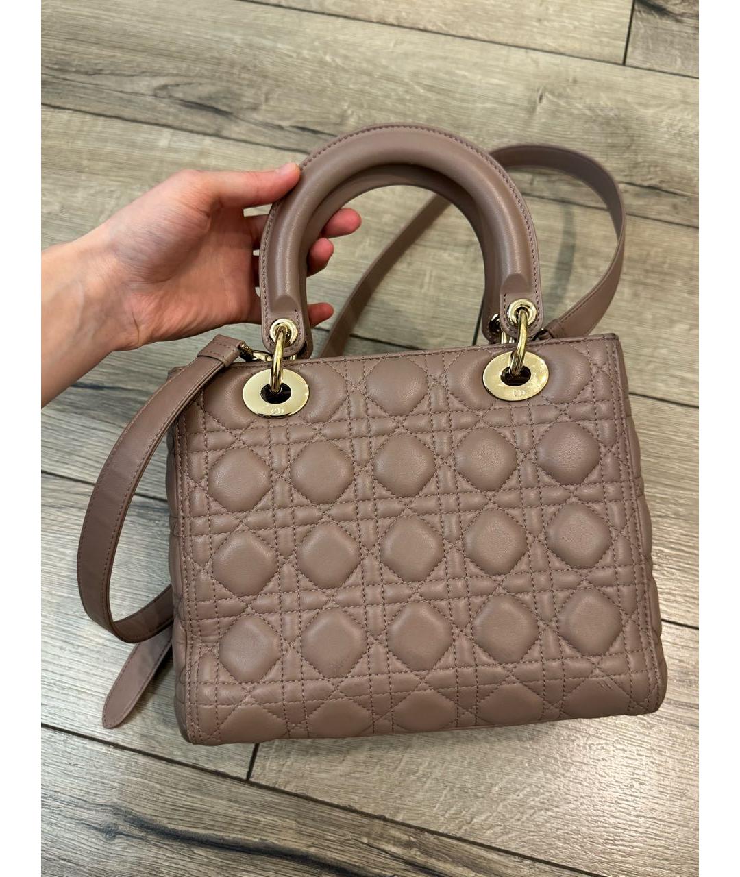 CHRISTIAN DIOR Розовая кожаная сумка с короткими ручками, фото 4