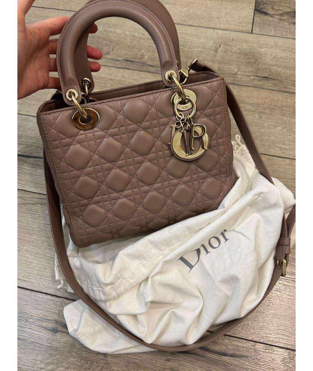CHRISTIAN DIOR Розовая кожаная сумка с короткими ручками, фото 2