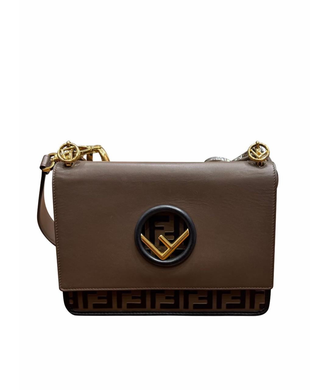 FENDI Коричневая кожаная сумка тоут, фото 1