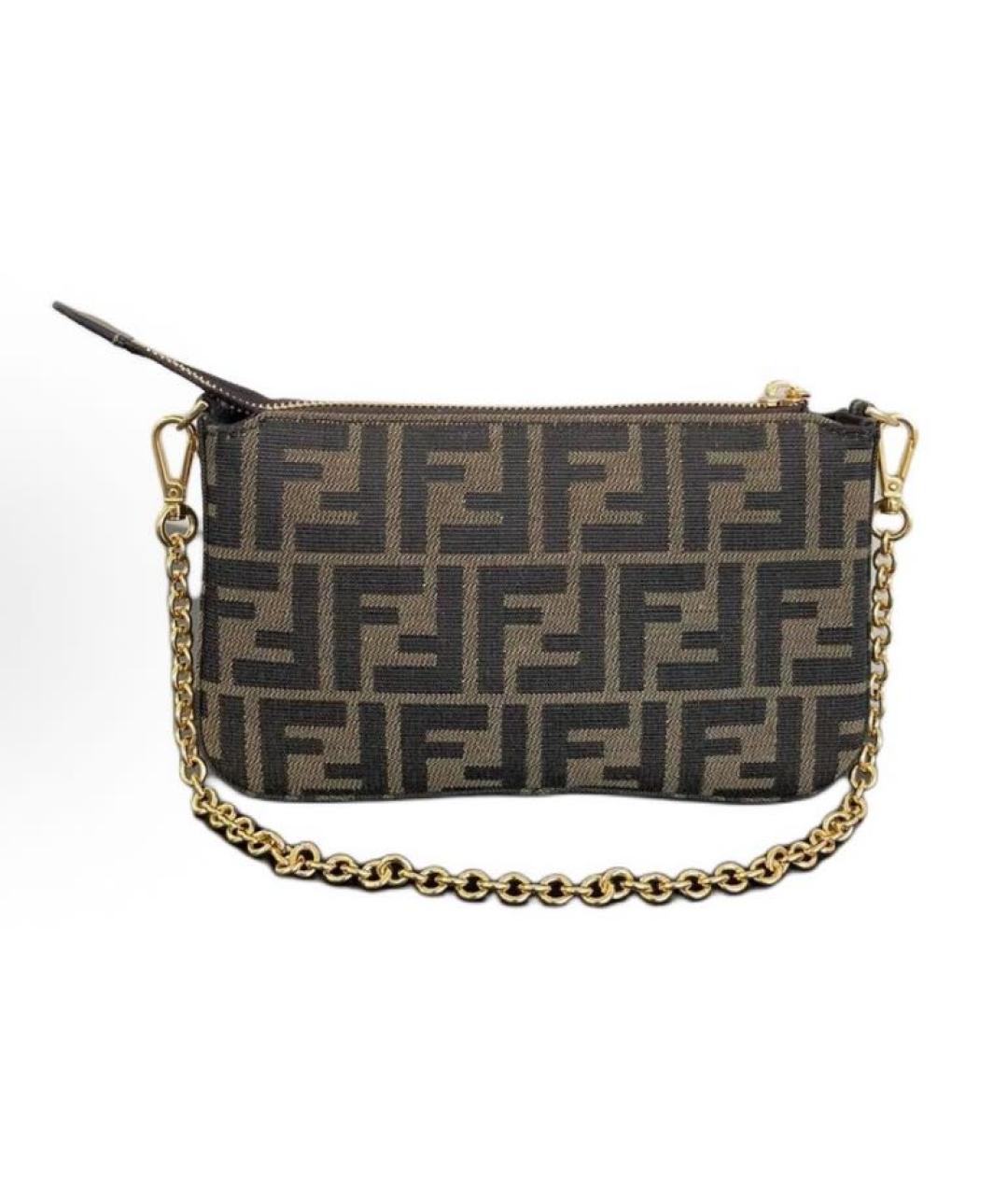 FENDI Коричневая тканевая сумка через плечо, фото 3