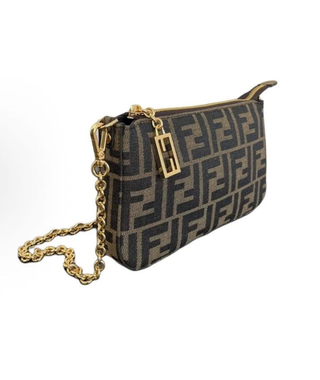 FENDI Коричневая тканевая сумка через плечо, фото 2