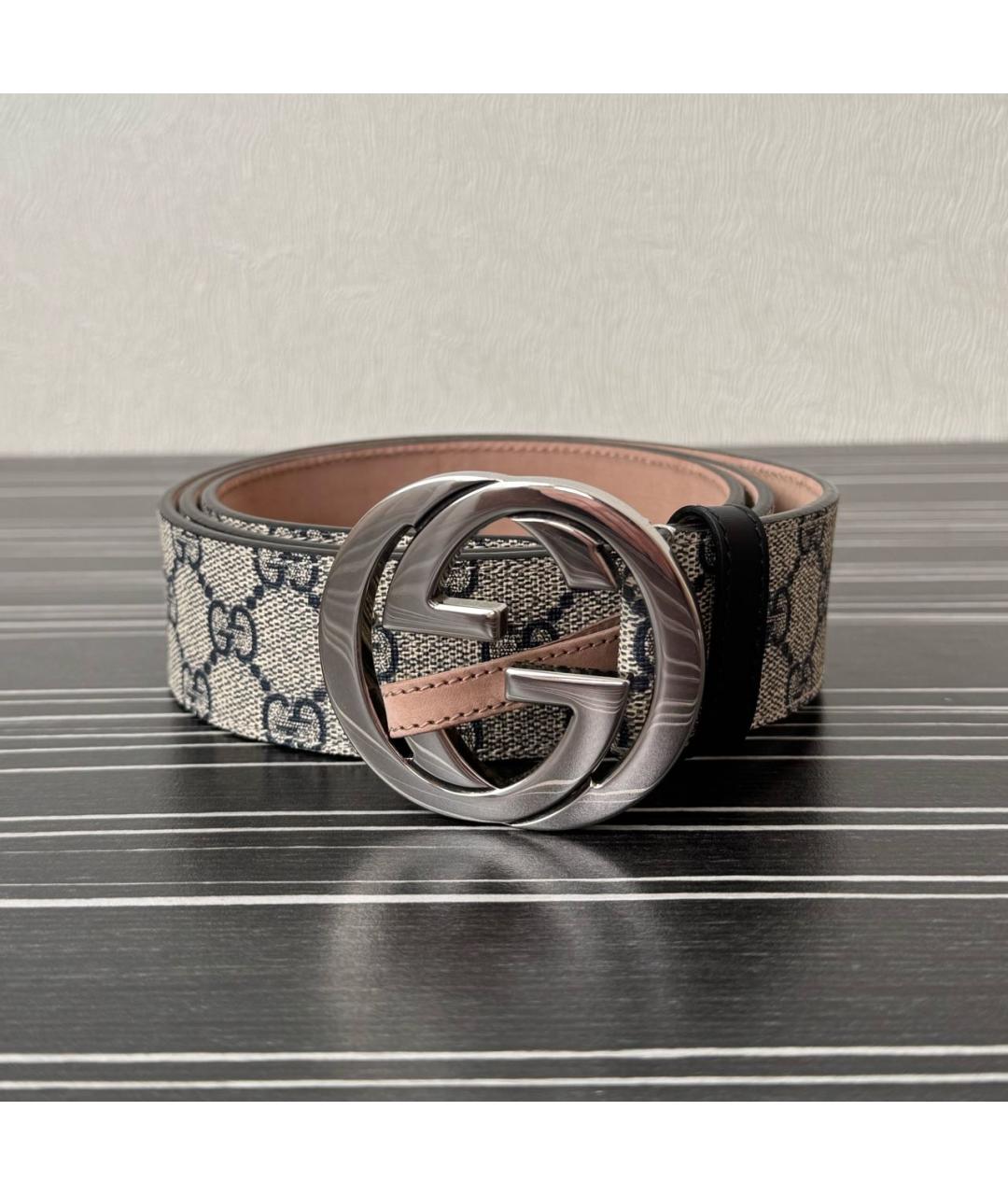 GUCCI Серый кожаный ремень, фото 8