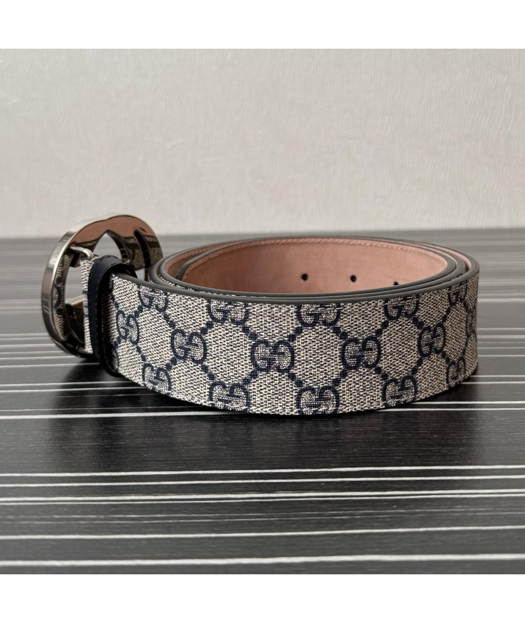 GUCCI Серый кожаный ремень, фото 2