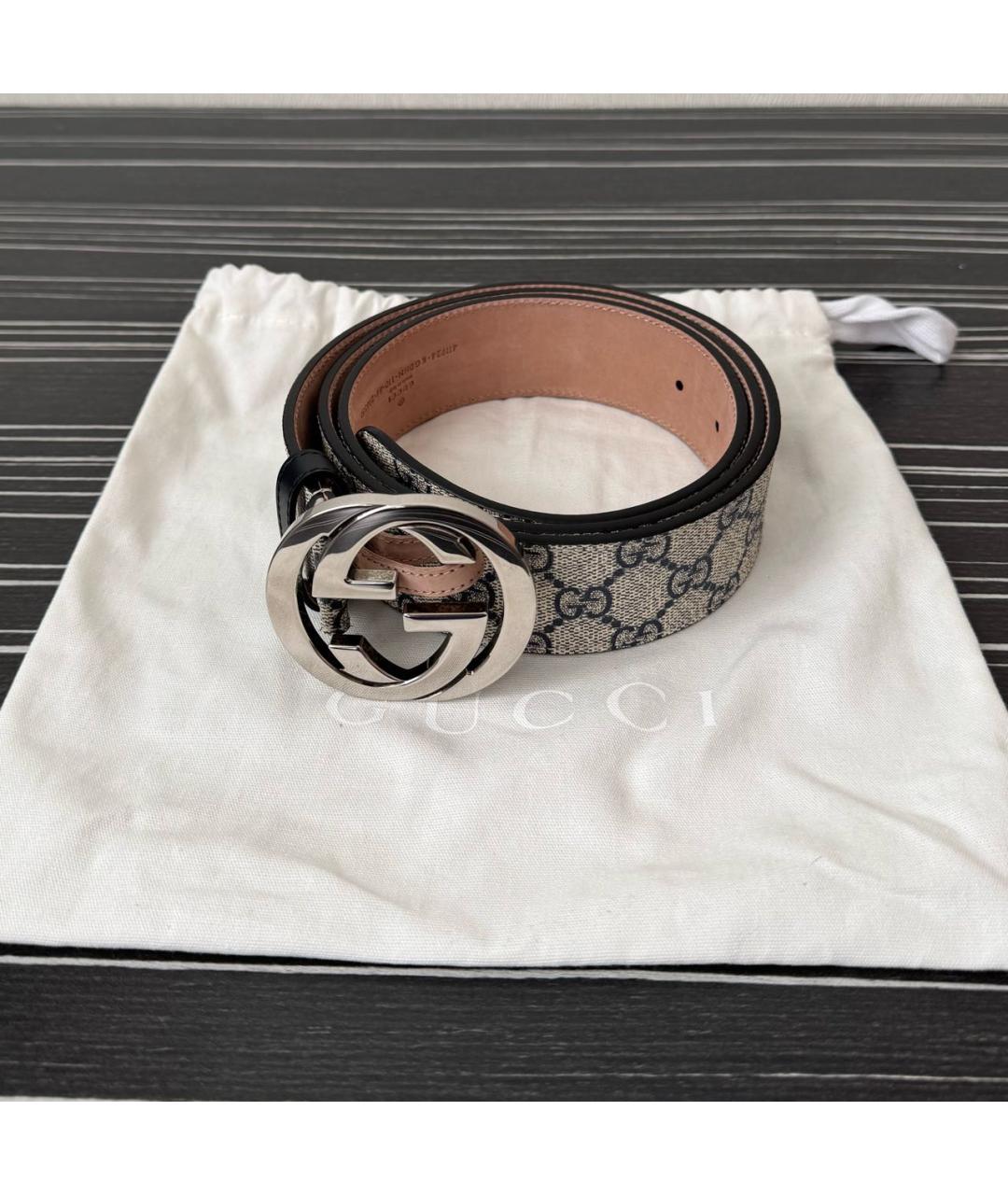 GUCCI Серый кожаный ремень, фото 7