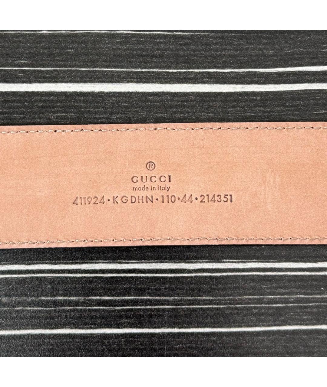 GUCCI Серый кожаный ремень, фото 4