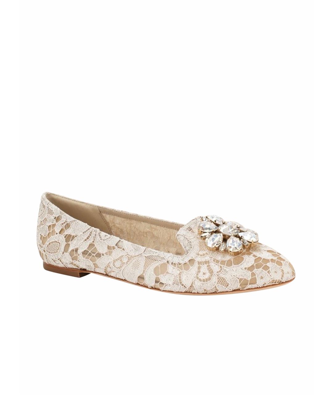 DOLCE&GABBANA Бежевые текстильные балетки, фото 1