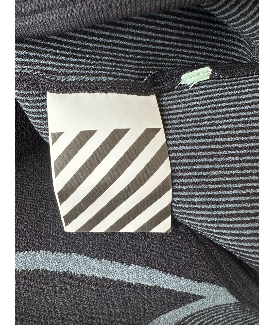 OFF-WHITE Черное вискозное повседневное платье, фото 5