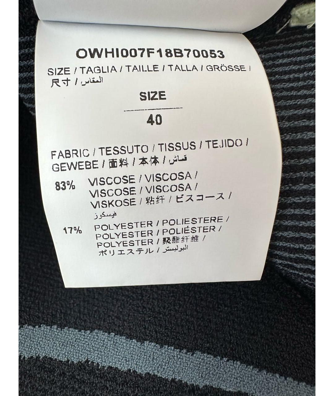 OFF-WHITE Черное вискозное повседневное платье, фото 6