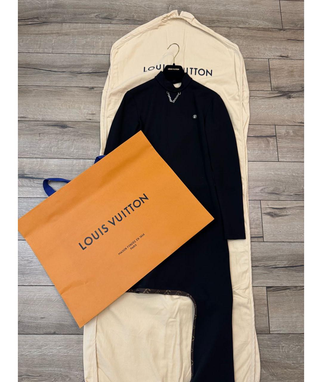 LOUIS VUITTON Черное полиамидовое коктейльное платье, фото 3
