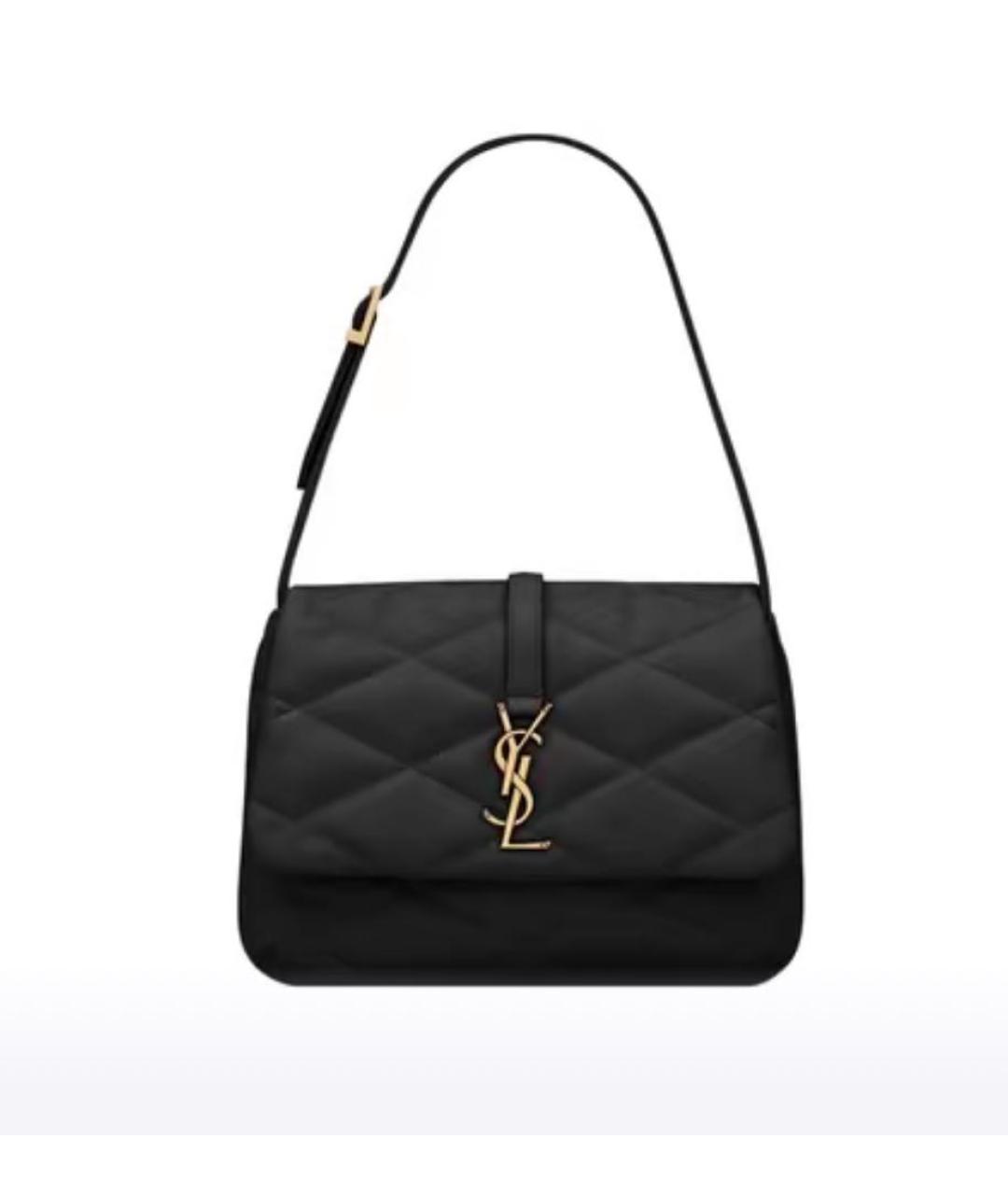 SAINT LAURENT Черная кожаная сумка через плечо, фото 3