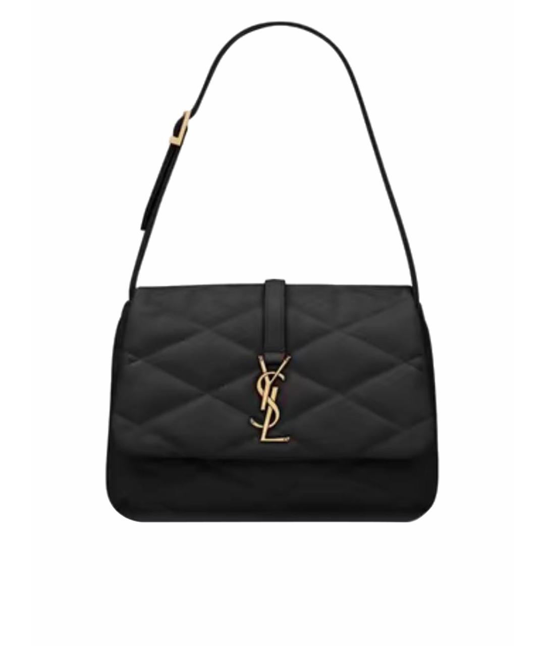 SAINT LAURENT Черная кожаная сумка через плечо, фото 1
