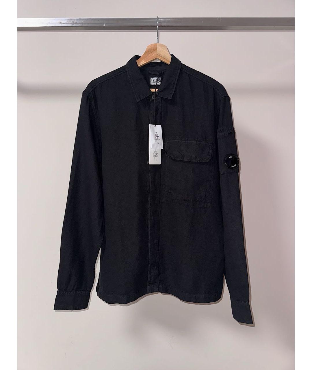 CP COMPANY Черная льняная кэжуал рубашка, фото 2