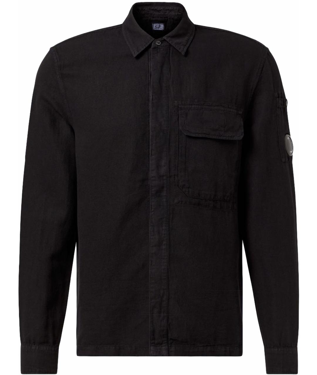 CP COMPANY Черная льняная кэжуал рубашка, фото 1