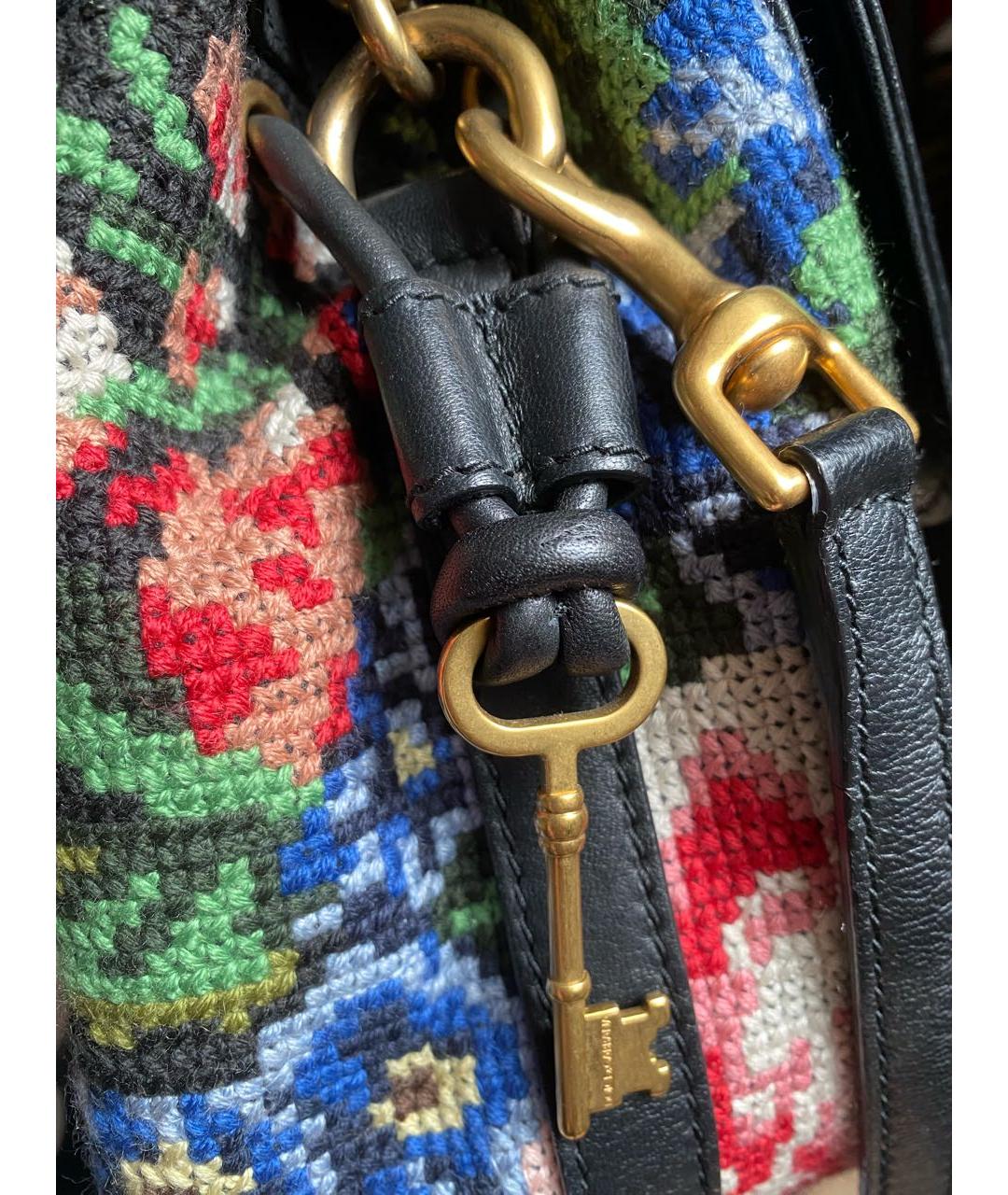 DOLCE&GABBANA Черная жаккардовая сумка через плечо, фото 4