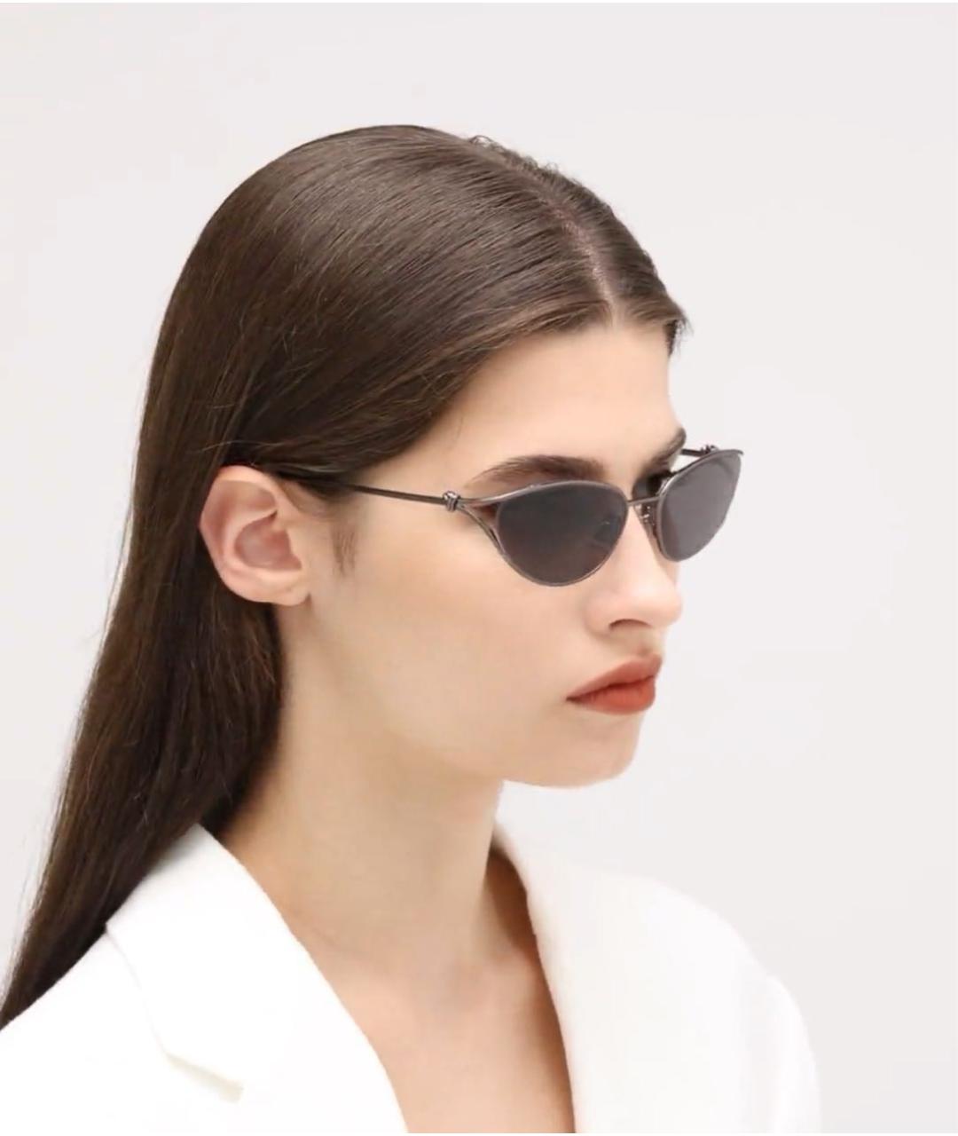 BOTTEGA VENETA Серые металлические солнцезащитные очки, фото 6