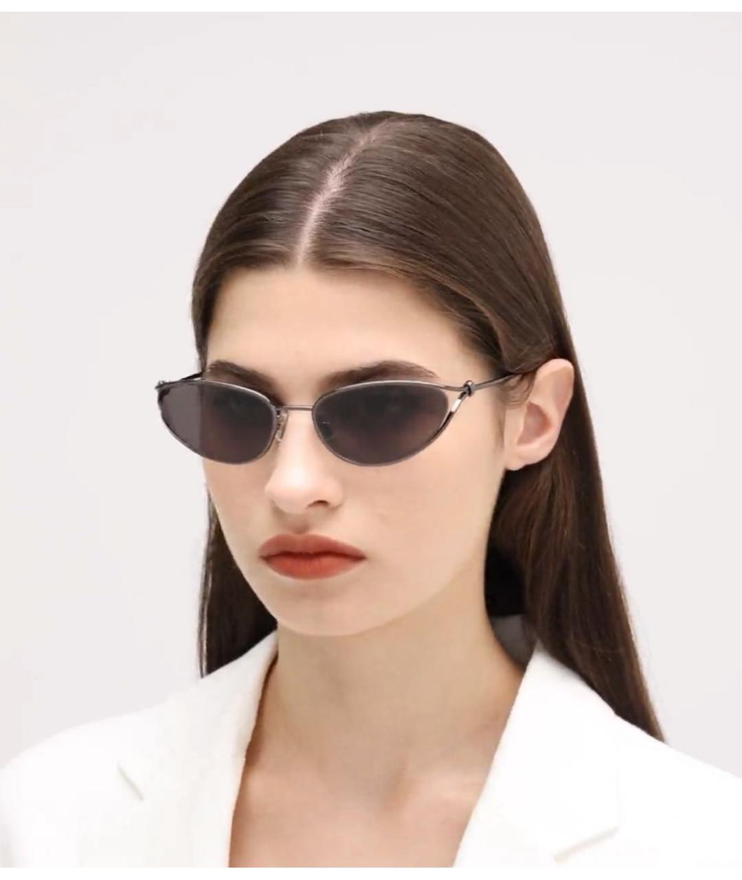 BOTTEGA VENETA Серые металлические солнцезащитные очки, фото 5