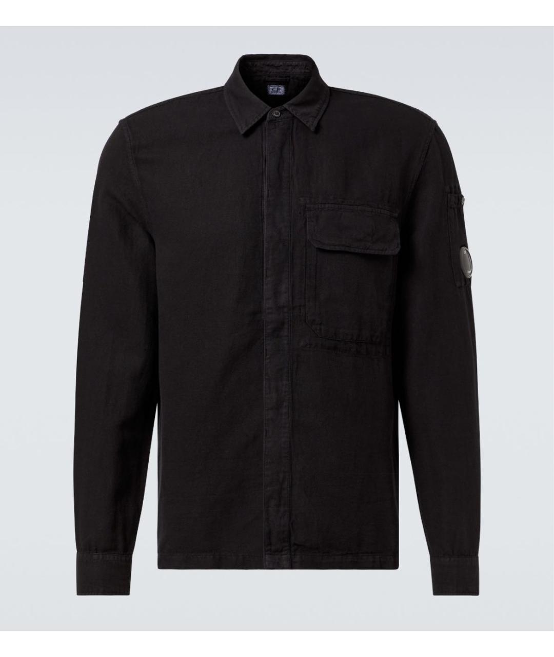 CP COMPANY Черная льняная кэжуал рубашка, фото 5
