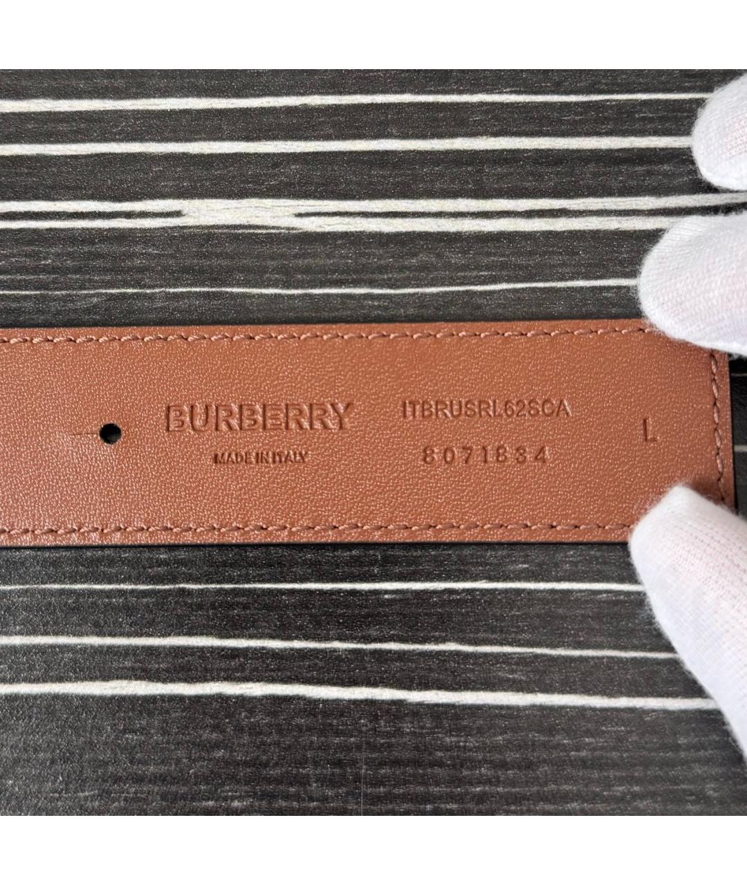 BURBERRY Черный кожаный ремень, фото 4