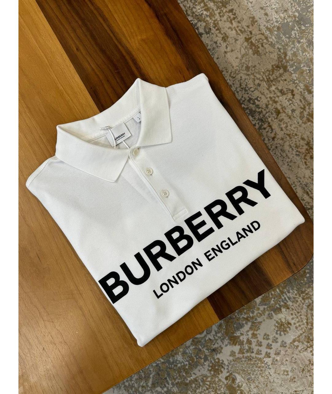 BURBERRY Белое поло с коротким рукавом, фото 2