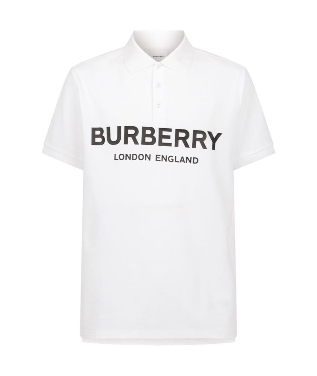BURBERRY Белое поло с коротким рукавом, фото 4