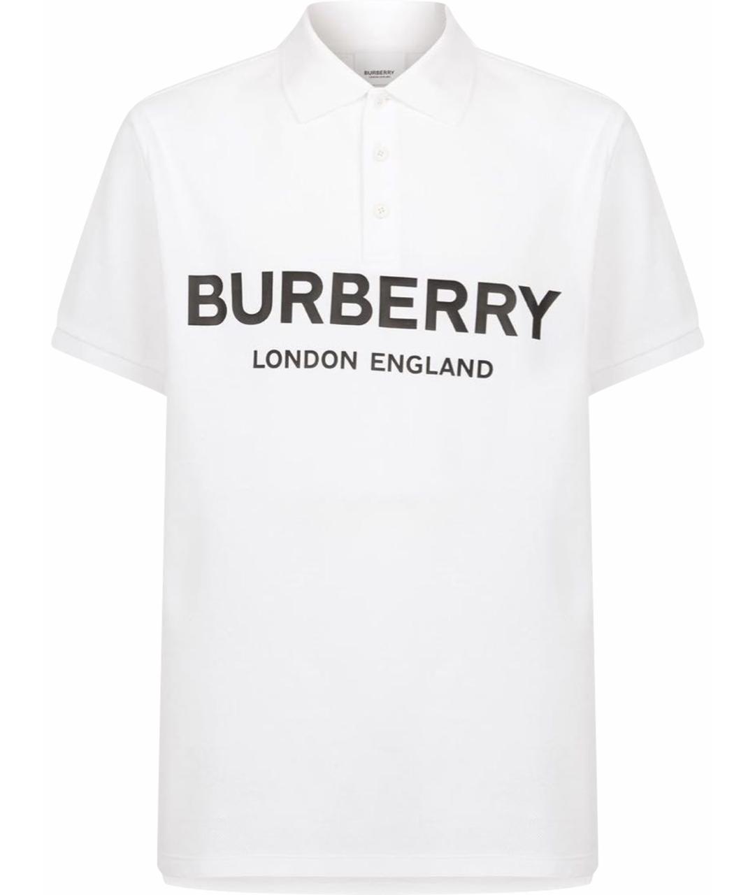 BURBERRY Белое поло с коротким рукавом, фото 1