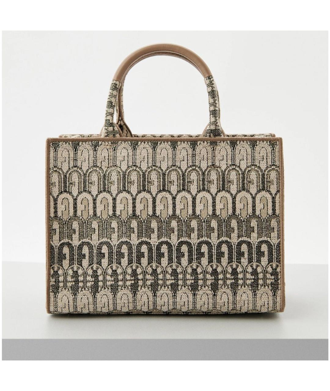 FURLA Бежевая тканевая сумка тоут, фото 6